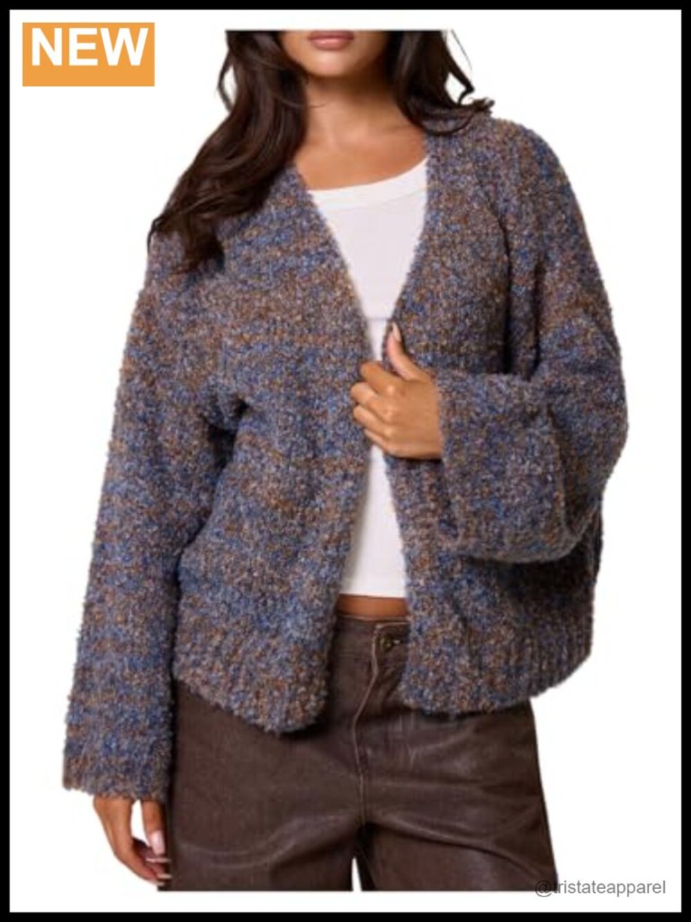 Oversized Cozy Cardigan Fuzzy Knitwear Winter Sweater Women Stretchy Layering
